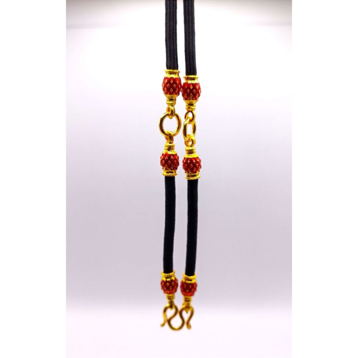 Red Enamel Amulet Necklace 24K Gold Plated