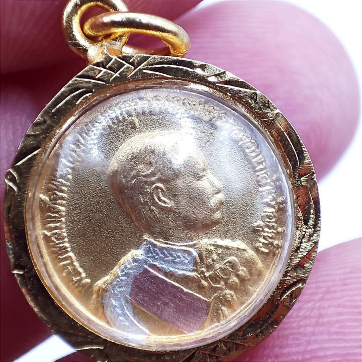 King Rama 5 Buddha Chinnarat Gold Plated Pendant
