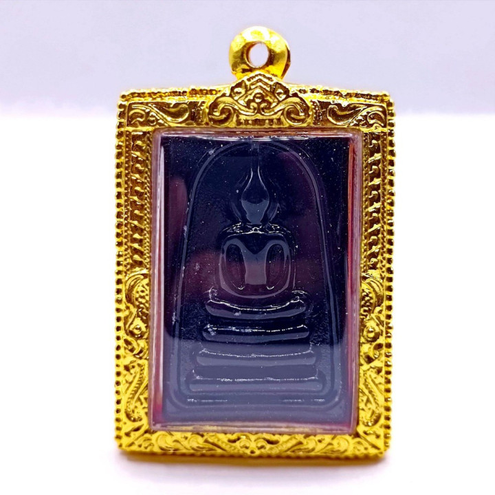 Black Glass Phra Somdej Wat Rakang Buddha Amulet