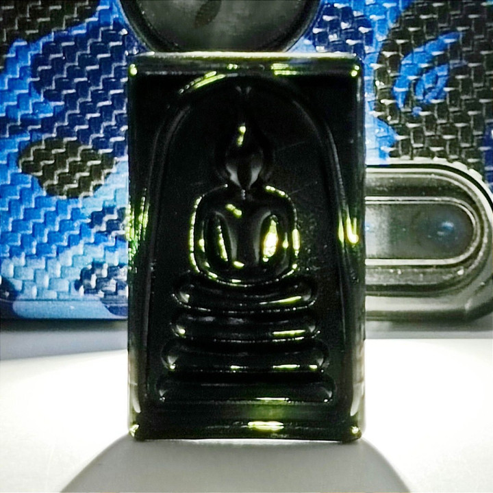 Black Glass Phra Somdej Wat Rakang Buddha Amulet