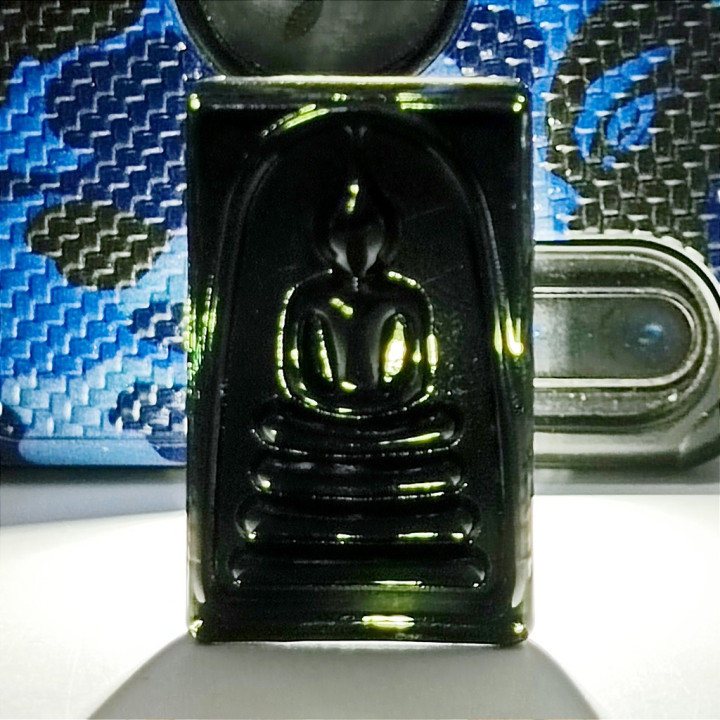 Black Glass Phra Somdej Wat Rakang Buddha Amulet