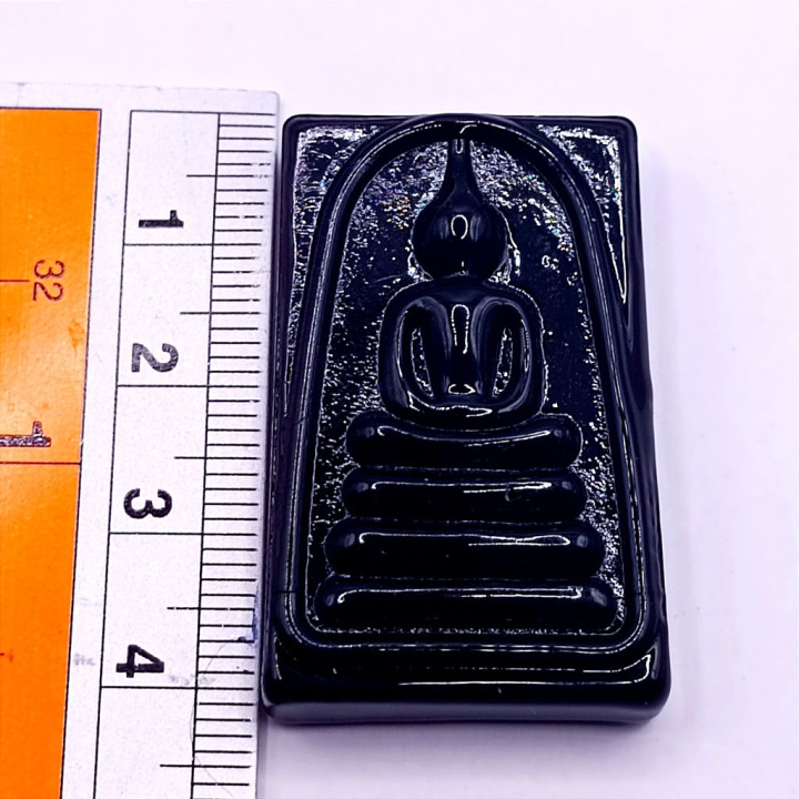 Black Glass Phra Somdej Wat Rakang Buddha Amulet