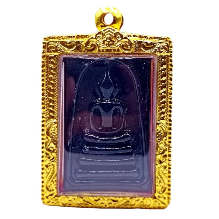 Black Glass Phra Somdej Wat Rakang Buddha Amulet
