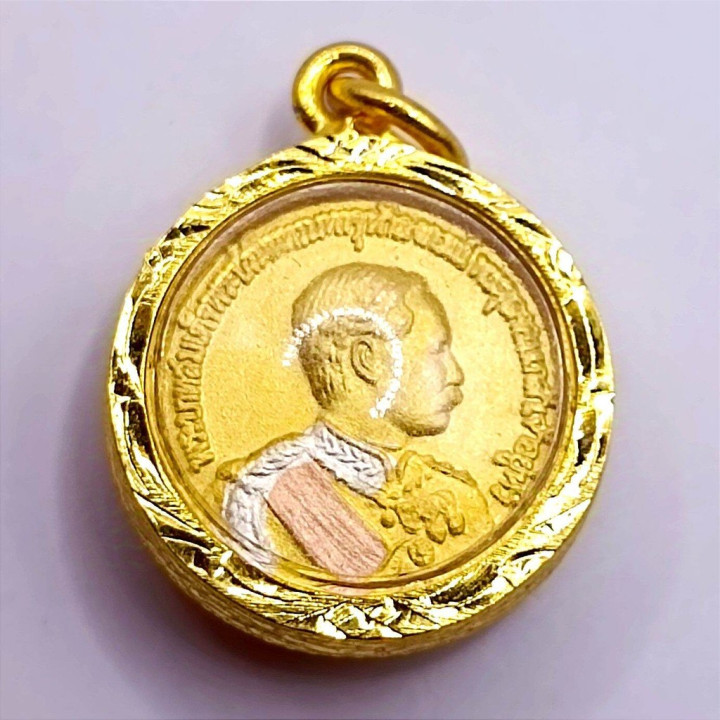 King Rama 5 Buddha Chinnarat Gold Plated Pendant