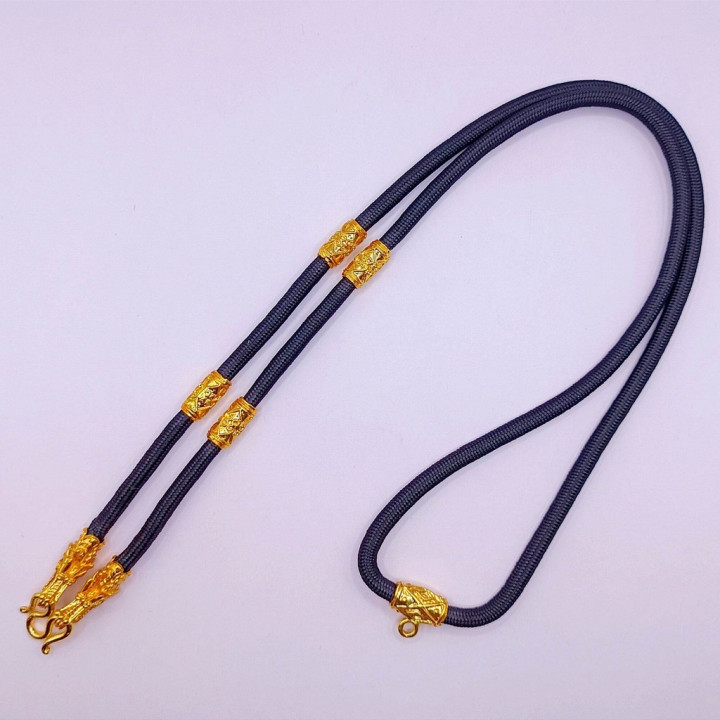 Dragon Head Amulet Necklace Gold Plated 24