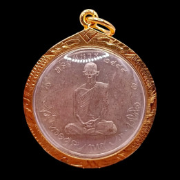 King Rama 9 Consecrated Coin Pendant Silver Plated