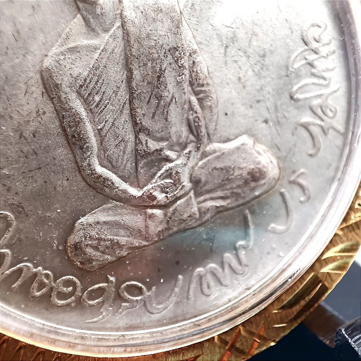 King Rama 9 Consecrated Coin Pendant Silver Plated