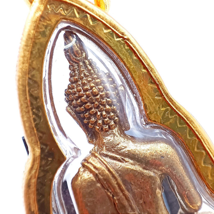 Luang Por Tan Jai Buddha Amulet Gold Plated