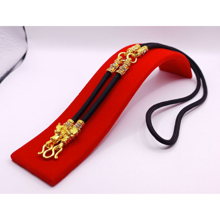 Dragon Head Amulet Necklace 24K Gold Plated