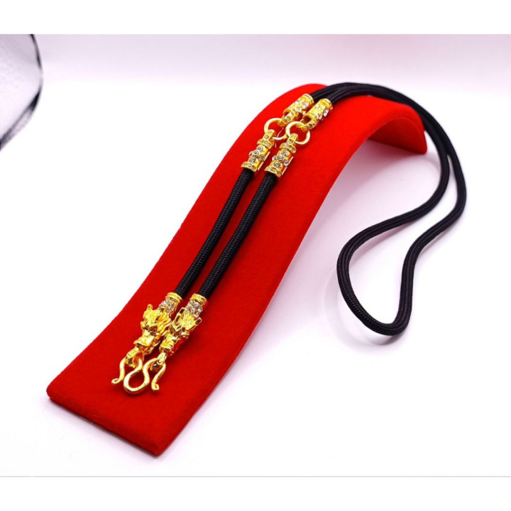 Dragon Head Amulet Necklace 24K Gold Plated