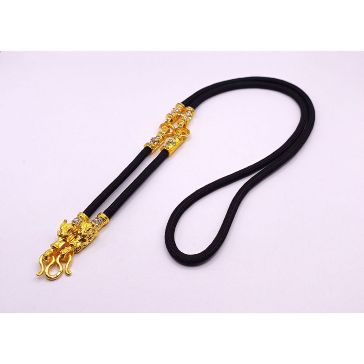 Dragon Head Amulet Necklace 24K Gold Plated