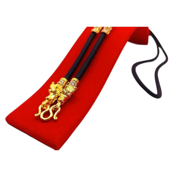Dragon Head Amulet Necklace 24K Gold Plated