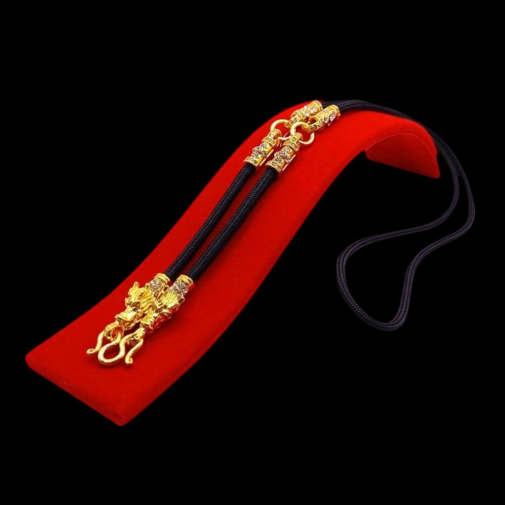 Dragon Head Amulet Necklace 24K Gold Plated