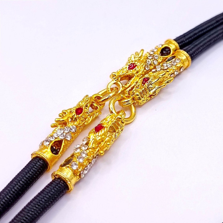 24K Gold Plated Dragon Head Amulet Necklace