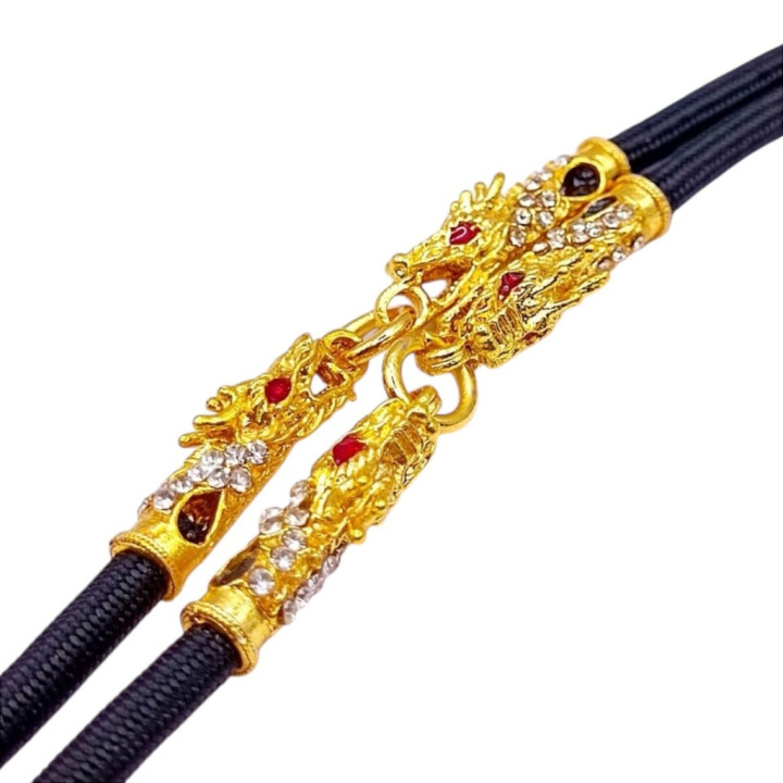 24K Gold Plated Dragon Head Amulet Necklace