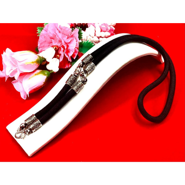 Rope Necklace with Blackened Stainless Steel Clasp