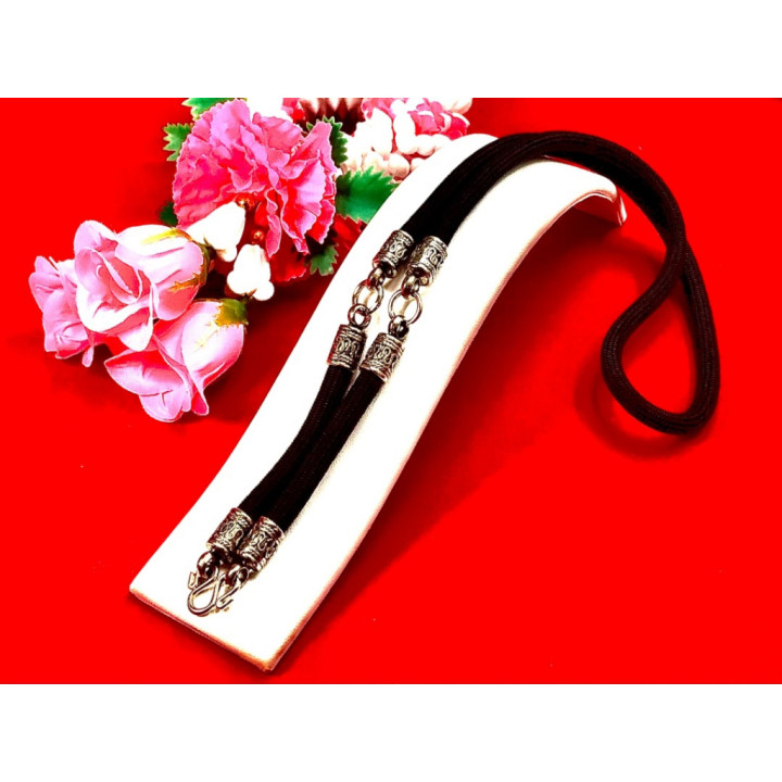 Rope Necklace with Blackened Stainless Steel Clasp