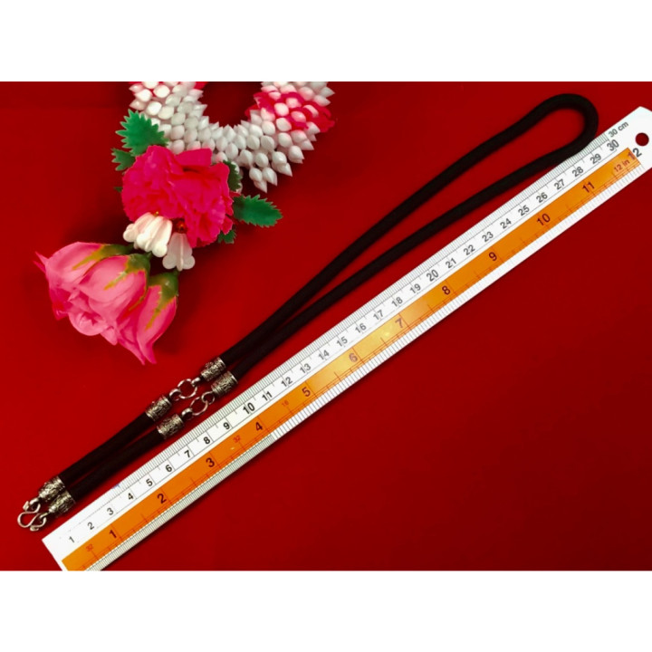 Rope Necklace with Blackened Stainless Steel Clasp