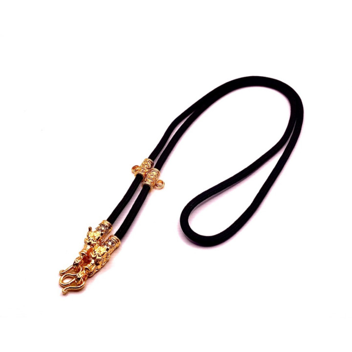 Dragon Head 24K Gold Plated Rope Necklace