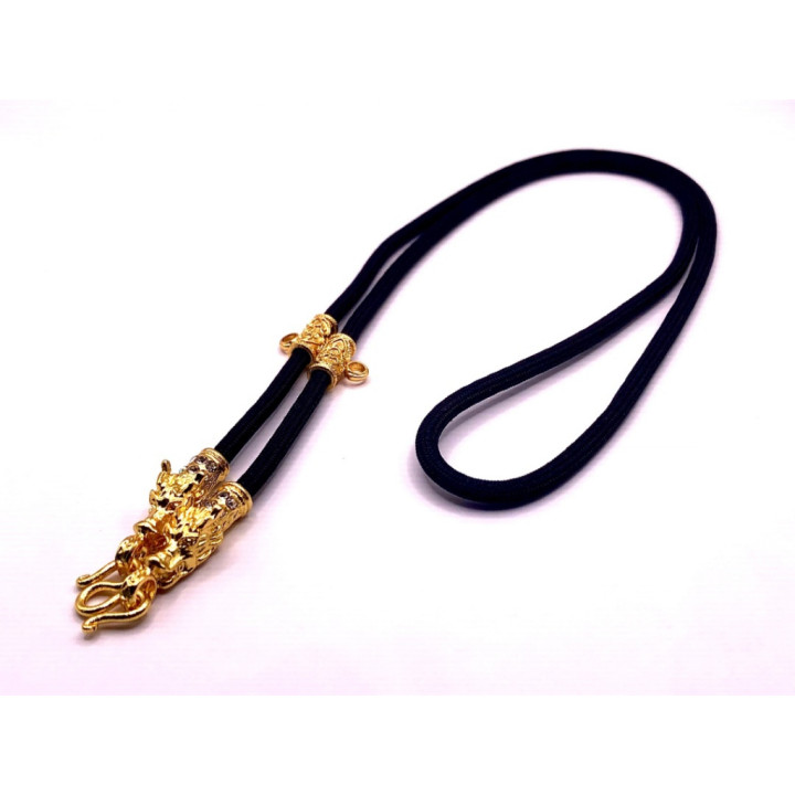 Dragon Head 24K Gold Plated Rope Necklace