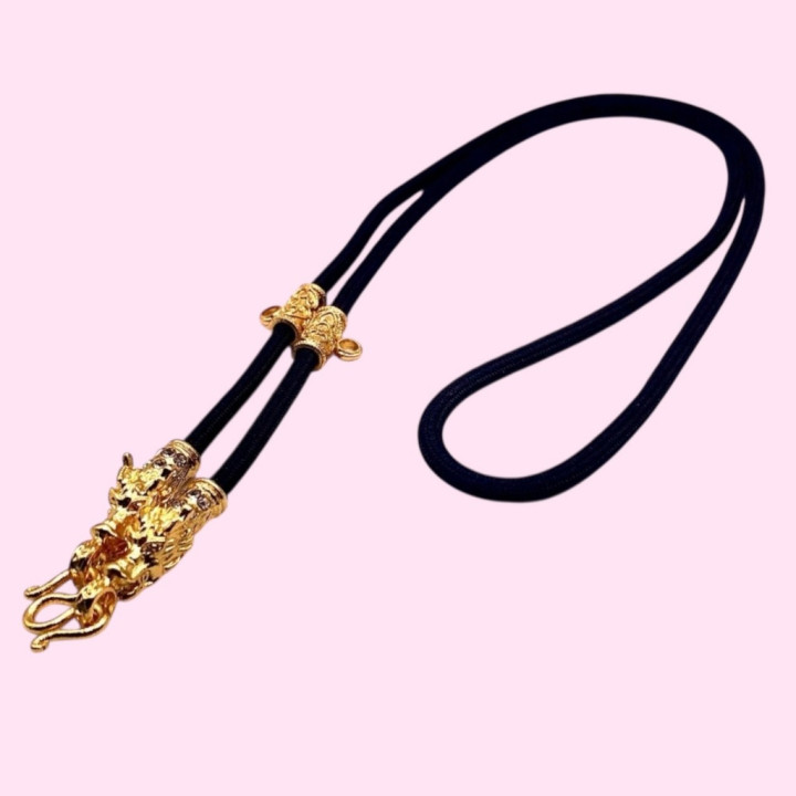 Dragon Head 24K Gold Plated Rope Necklace