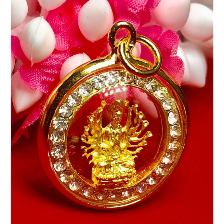 Kuan Yin Thousand Arms 24K Gold Plated Pendant