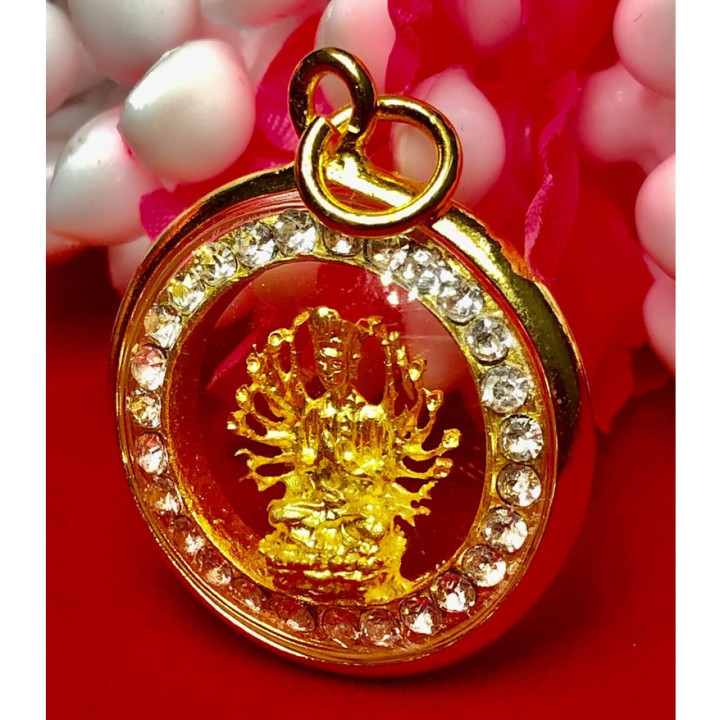 Kuan Yin Thousand Arms 24K Gold Plated Pendant