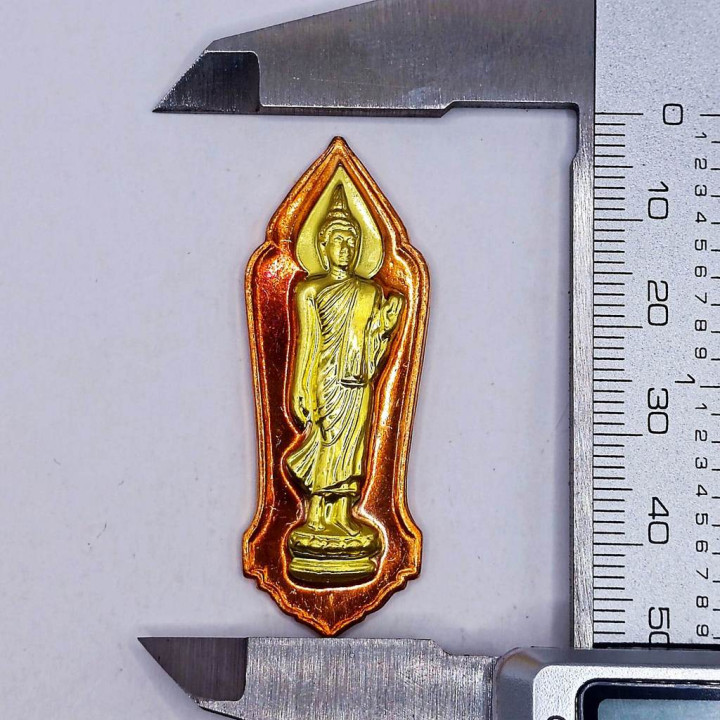 25th Century Buddha Amulet Copper Gold Mask BE 2500