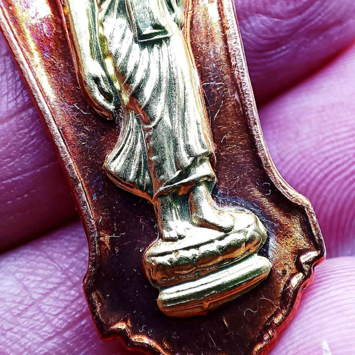 25th Century Buddha Amulet Copper Gold Mask BE 2500