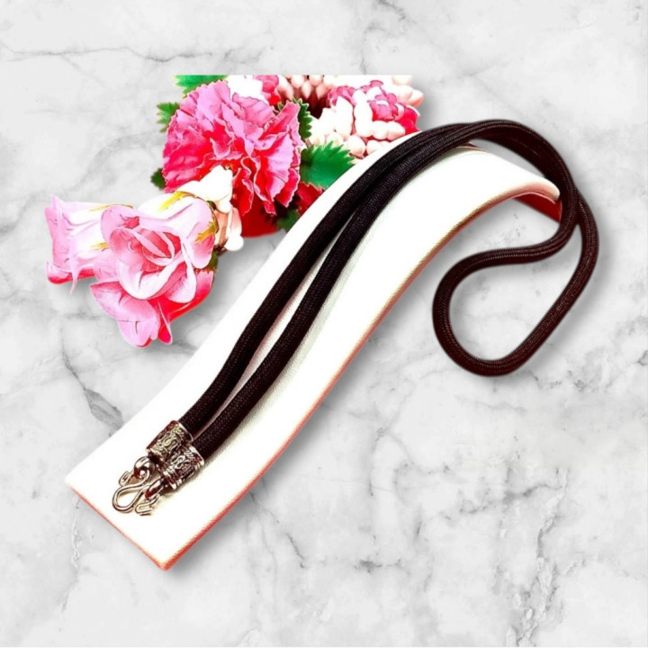 Rope Cord Necklace Blackened Stainless Steel