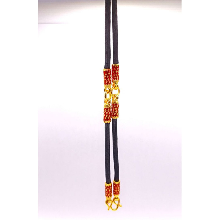 Red Enamel Cylinder Amulet Necklace 24 Inch