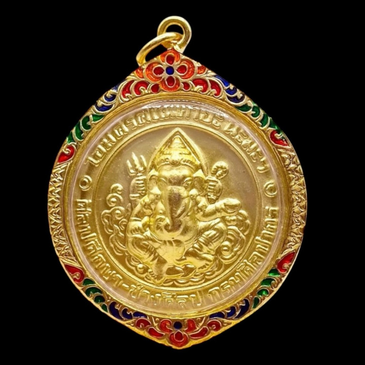 Ganesha Amulet Pendant Micron Gold Plated