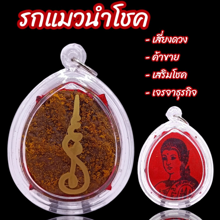 Lucky Cat Placenta Nang Kwak Amulet Pendant