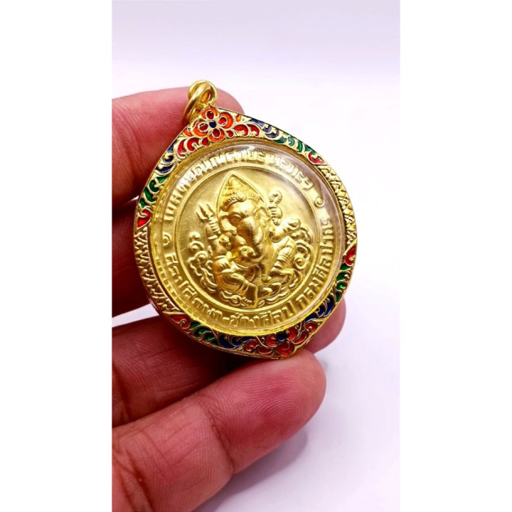 Ganesha Amulet Pendant Micron Gold Plated
