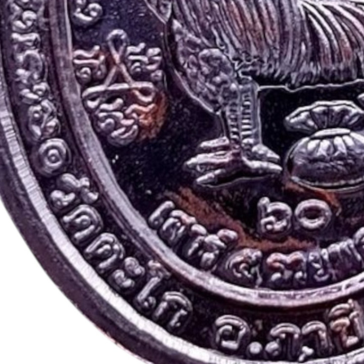 Luang Por Ruay Wat Tako Rooster Coin Amulet