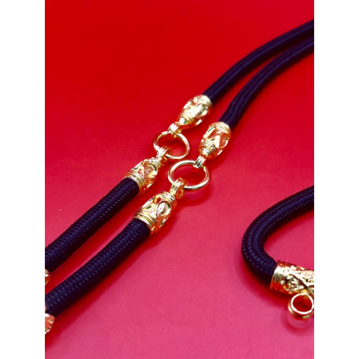 Dragon Head Gold Plated Rope Amulet Necklace