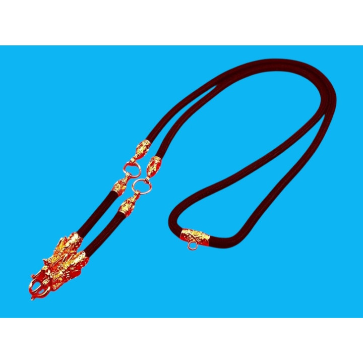 Dragon Head Gold Plated Rope Amulet Necklace
