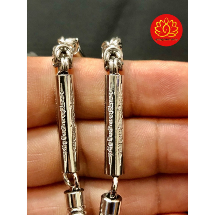 Stainless Steel Takrut Yant Haew Necklace