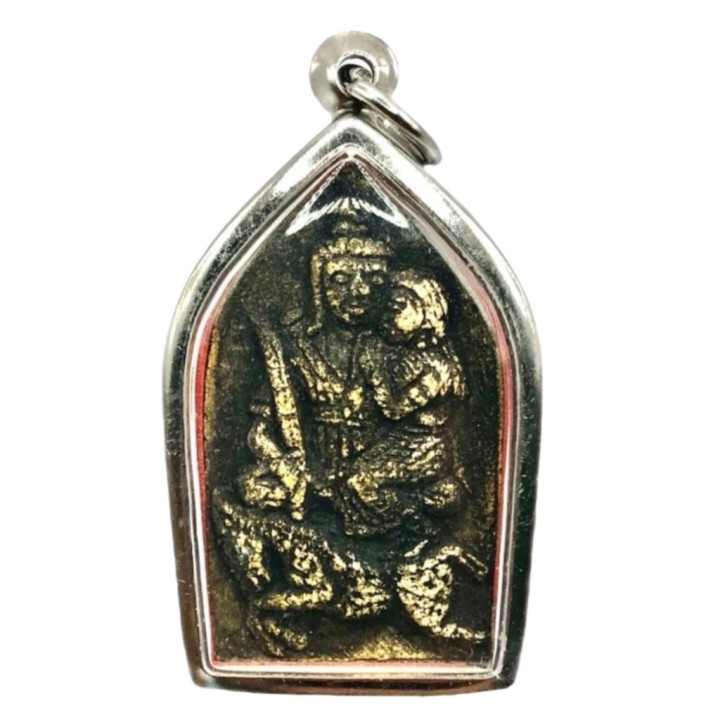 Khun Paen Um Nang Kuman Thong Stainless Amulet