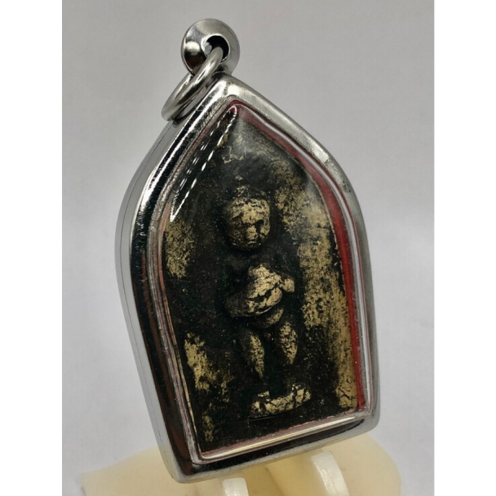 Khun Paen Um Nang Kuman Thong Stainless Amulet