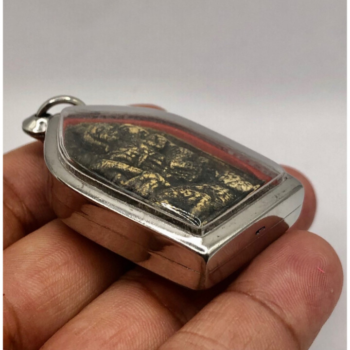 Khun Paen Um Nang Kuman Thong Stainless Amulet