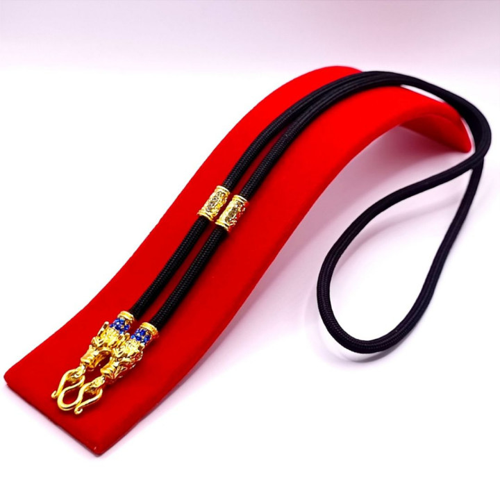 Dragon Head Amulet Necklace 24 inch Rope Chain