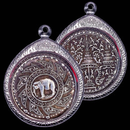 King Rama IV Coin Pendant Stainless Steel Frame