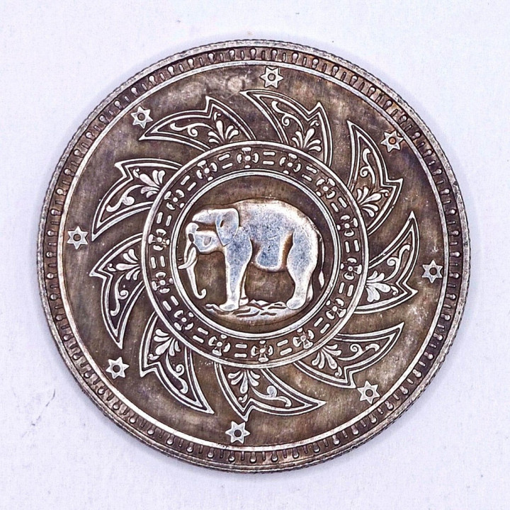 King Rama IV Coin Pendant Stainless Steel Frame