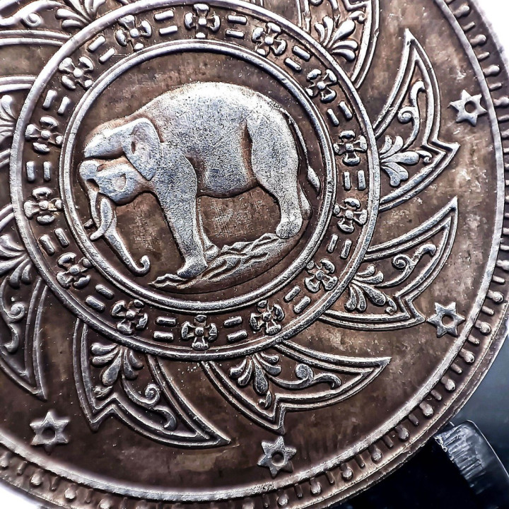 King Rama IV Coin Pendant Stainless Steel Frame
