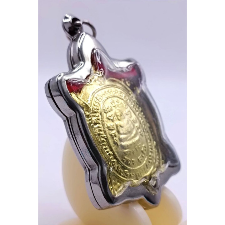 Luang Pu Liew Turtle Amulet Gold Plated Pendant