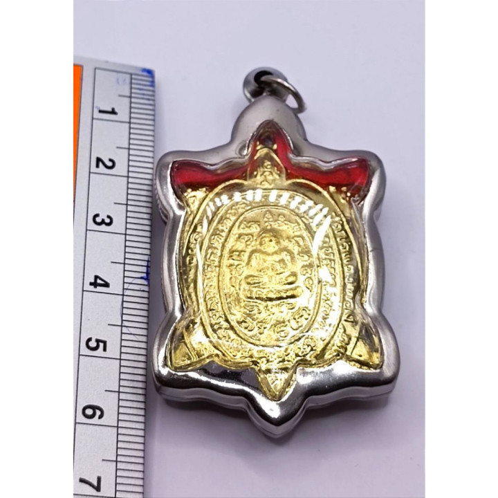 Luang Pu Liew Turtle Amulet Gold Plated Pendant
