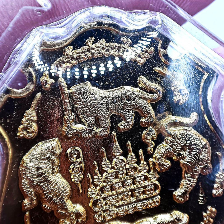 Tiger Headless Amulet Luang Por Chan Gold Plated
