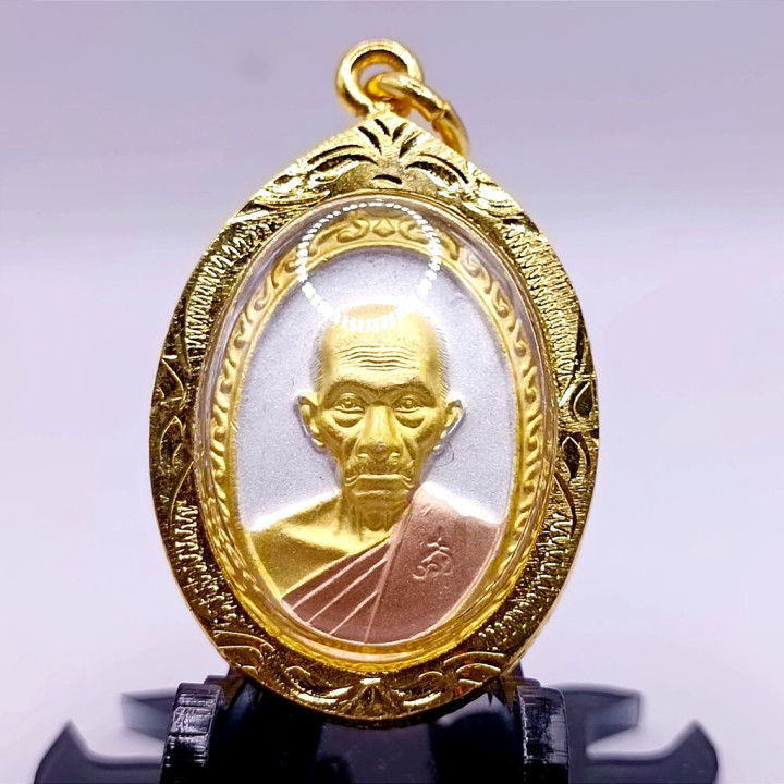 Luang Por Ruay Wat Tako 3K Amulet Gold Plated