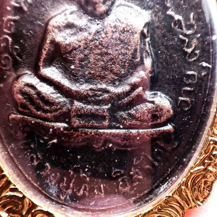Luang Pu Tim Copper Amulet Gold Plated Frame